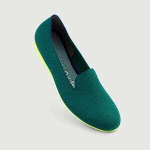 Rothy's Loafer in "Jade," teal and bright yellow, GUC, Size 7.5